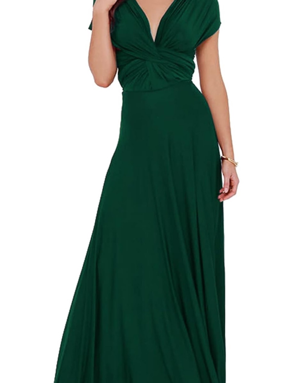 Forest Green Convertible Wrap Maxi Dress